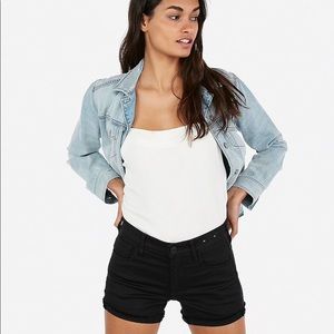 Express Mid Rise Supersoft Hem Shorts